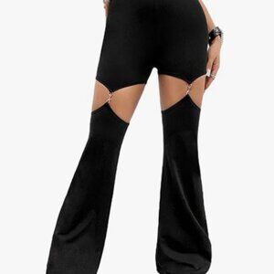 flare Leggings for Women‎ Cut Out Removable Flare Pants High Waisted Bell Bottom